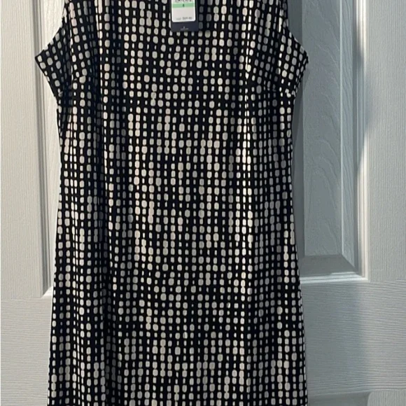 Tommy Hilfiger Black and White Sheath Midi Dress - Picture 3 of 5